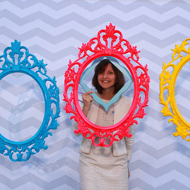 Grey and White Chevron with Custom Frames